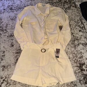 Sofia by Sofia Vergara Shirt and Short Linen Set
